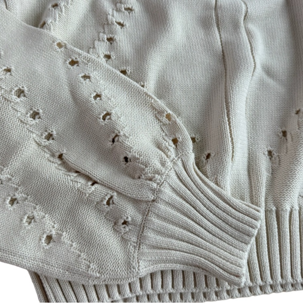 Cleobella Delaney NWT cropped puff sleeve organic cotton sweater size L - Picture 6 of 10